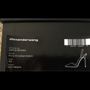 AlexanderWang Blk satin pumps rina-crystal-size 39